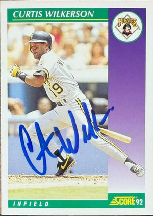 Curtis Wilkerson Signed 1992 Score Baseball Card - Pittsburgh PIrates #382