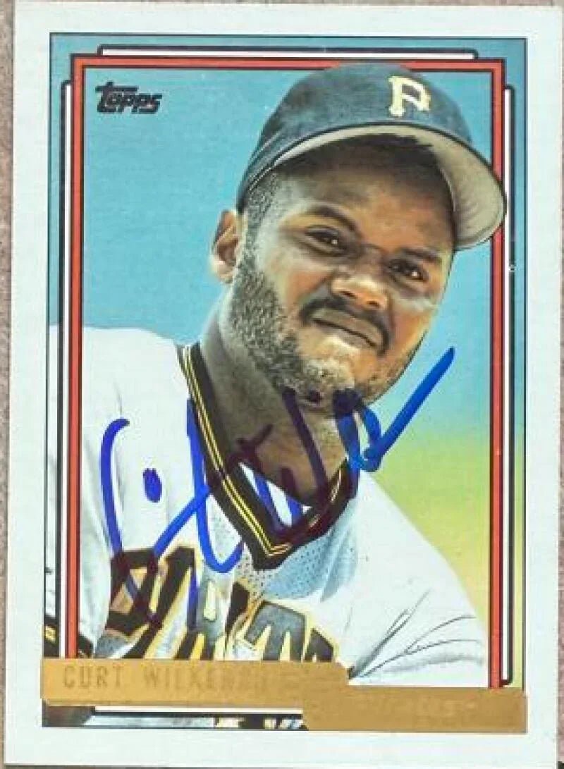 Curtis Wilkerson Signed 1992 Topps Gold Baseball Card - Pittsburgh PIrates #712