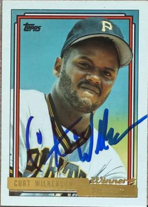 Curtis Wilkerson Signed 1992 Topps Gold Winner Baseball Card - Pittsburgh PIrates #712