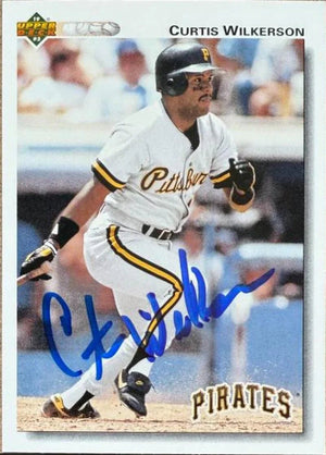 Curtis Wilkerson Signed 1992 Upper Deck Baseball Card - Pittsburgh PIrates #490