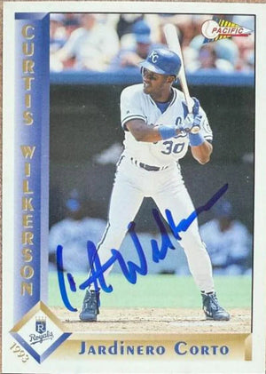 Curtis Wilkerson Signed 1993 Pacific Spanish Baseball Card - Kansas City Royals #142
