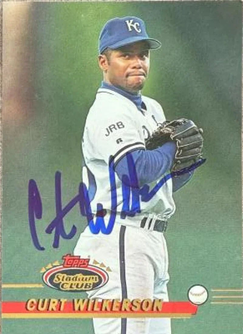 Curtis Wilkerson Signed 1993 Stadium Club Baseball Card - Kansas City Royals #177