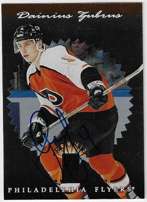 Dainius Zubrus Signed 1996-97 Donruss Elite Hockey Card - Philadelphia Flyers
