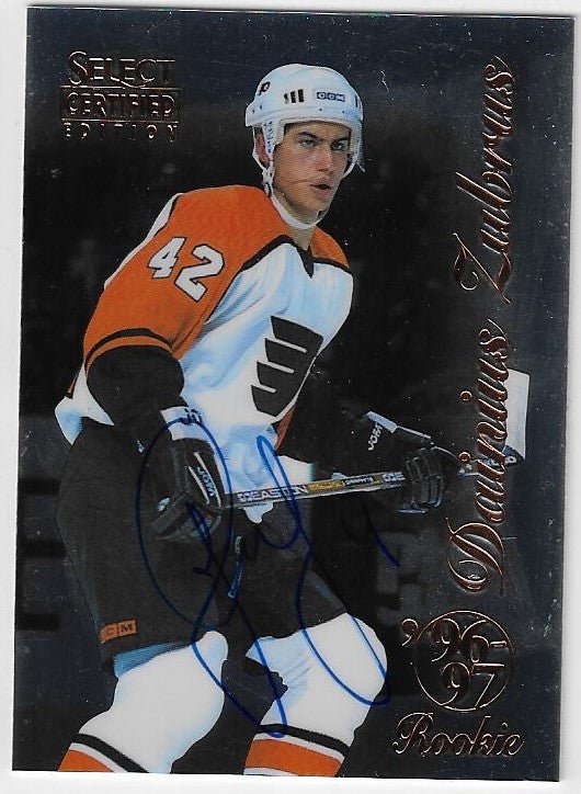 Dainius Zubrus Signed 1996-97 Select Certified Hockey Card - Philadelphia Flyers