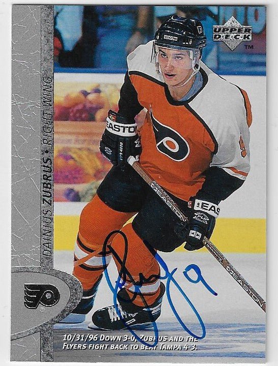 Dainius Zubrus Signed 1996-97 Upper Deck Hockey Card - Philadelphia Flyers