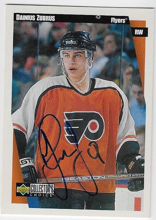 Dainius Zubrus Signed 1997-98 Collector's Choice Hockey Card - Philadelphia Flyers
