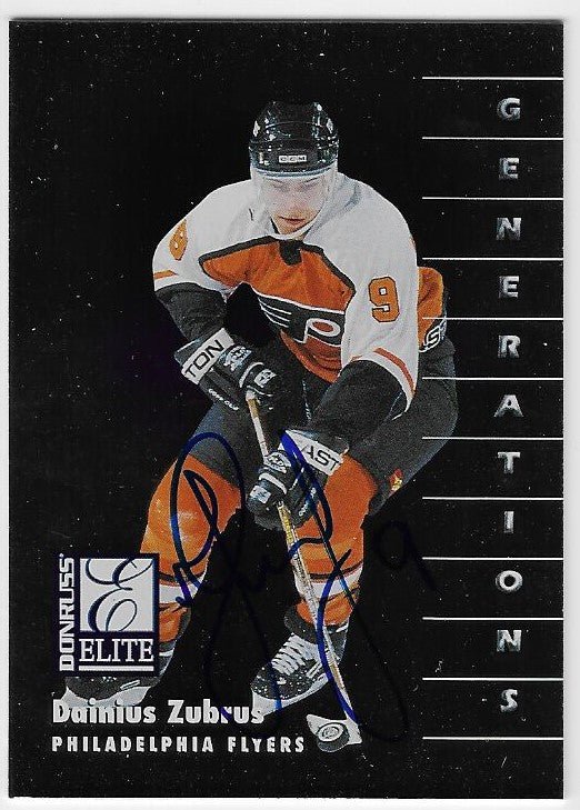 Dainius Zubrus Signed 1997-98 Donruss Elite Hockey Card - Philadelphia Flyers #135
