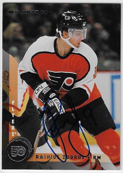 Dainius Zubrus Signed 1997-98 Donruss Hockey Card - Philadelphia Flyers