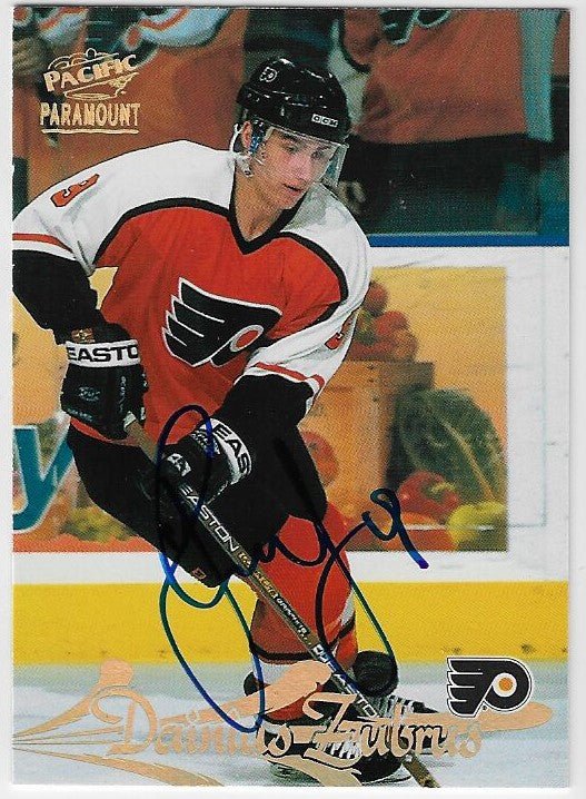 Dainius Zubrus Signed 1997-98 Pacific Paramount Hockey Card - Philadelphia Flyers