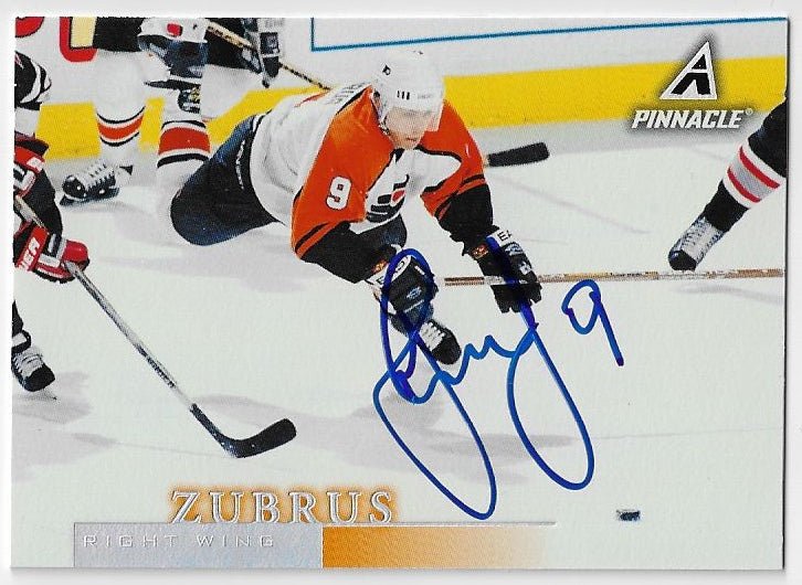 Dainius Zubrus Signed 1997-98 Pinnacle Hockey Card - Philadelphia Flyers