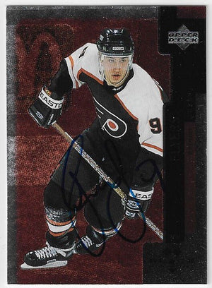 Dainius Zubrus Signed 1997-98 Upper Deck Black Diamond Hockey Card - Philadelphia Flyers