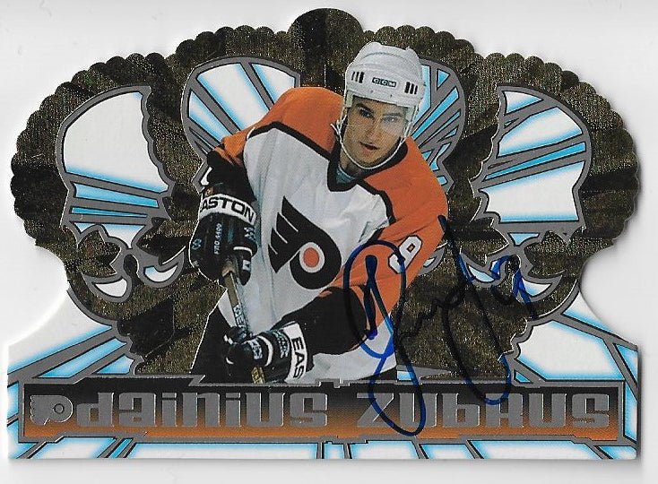 Dainius Zubrus Signed 1998-99 Pacific Crown Royale Hockey Card - Philadelphia Flyers