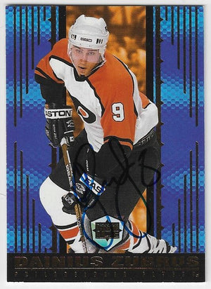 Dainius Zubrus Signed 1998-99 Pacific Dynagon Ice Hockey Card - Philadelphia Flyers