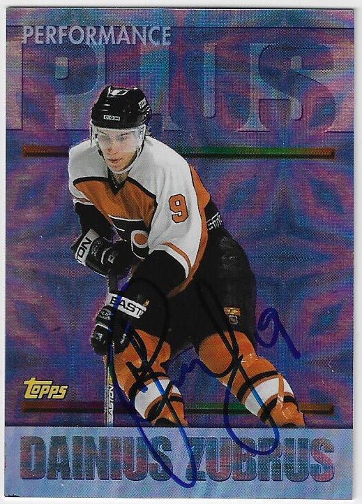 Dainius Zubrus Signed 1998-99 Topps Season's Best Hockey Card - Philadelphia Flyers