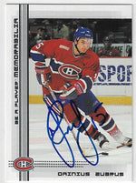 Dainius Zubrus Signed 2000-01 Be A Player (BAP) Hockey Card - Montreal Canadiens