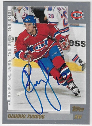 Dainius Zubrus Signed 2000-01 Topps Hockey Card - Montreal Canadiens