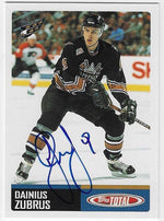 Dainius Zubrus Signed 2002 - 03 Topps Total Hockey Card - Washington Capitals - PastPros