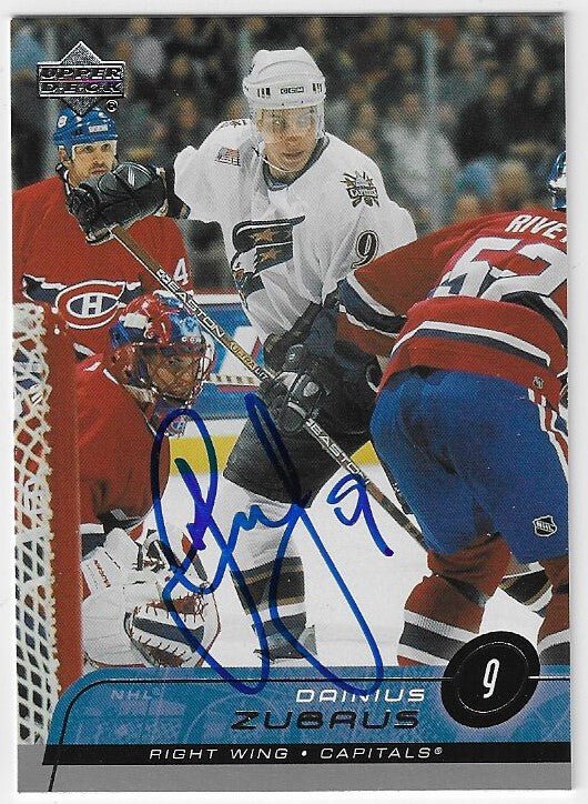 Dainius Zubrus Signed 2002-03 Upper Deck Hockey Card - Washington Capitals