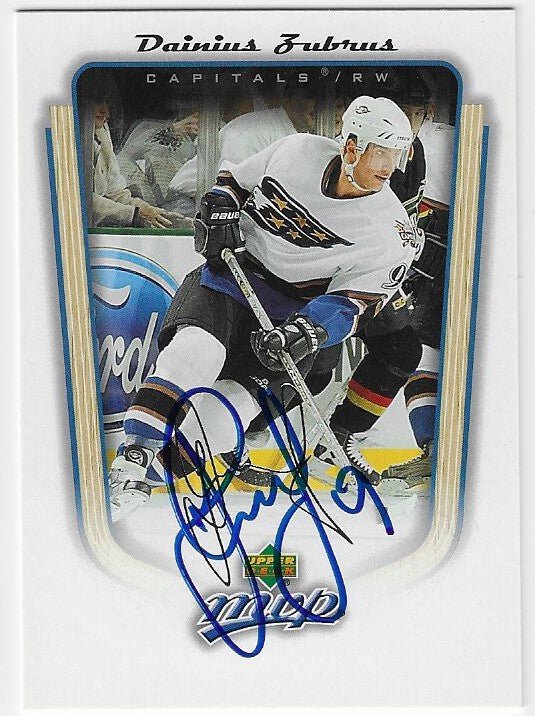 Dainius Zubrus Signed 2005-06 Upper Deck MVP Hockey Card - Washington Capitals
