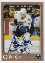 Dainius Zubrus Signed 2006-07 O-Pee-Chee Hockey Card - Washington Capitals