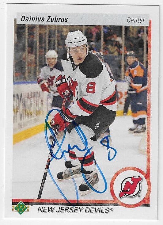 Dainius Zubrus Signed 2010-11 Upper Deck 20th Anniversary Variation Hockey Card - New Jersey Devils