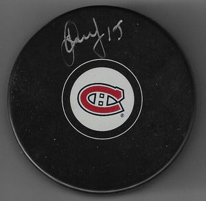 Dainius Zubrus Signed Hockey Puck - Montreal Canadiens