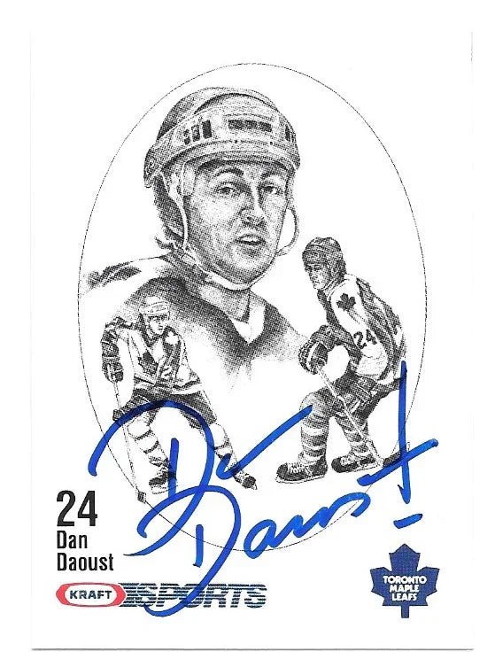 Dan Daoust Signed 1986 - 87 Kraft Drawings Hockey Card - Toronto Maple Leafs - PastPros