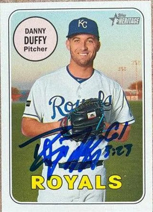 Danny Duffy Signed 2015 Topps Heritage Baseball Card - Kansas City Royals