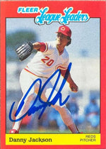 Danny Jackson Signed 1989 Fleer League Leaders Baseball Card - Cincinnati Reds
