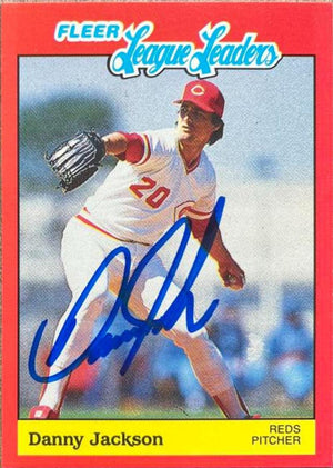 Danny Jackson Signed 1989 Fleer League Leaders Baseball Card - Cincinnati Reds - PastPros