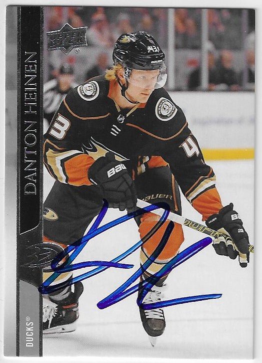 Danton Heinen Signed 2020-21 Upper Deck Hockey Card - Anaheim Ducks