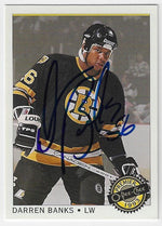 Darren Banks Signed 1992-93 O-Pee-Chee Premier Hockey Card - Boston Bruins