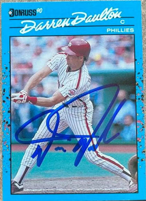 Darren Daulton Signed 1990 Donruss NL's Best Baseball Card - Philadelphia Phillies - PastPros