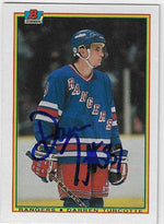 Darren Turcotte Signed 1990-91 Bowman Hockey Card - New York Rangers