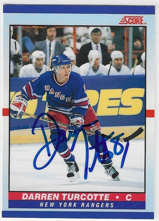 Darren Turcotte Signed 1990-91 Score Young Superstars Hockey Card - New York Rangers