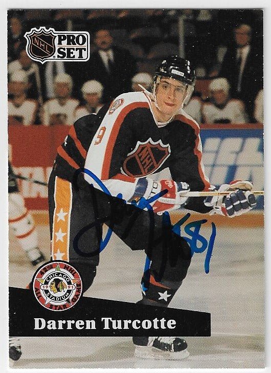 Darren Turcotte Signed 1991-92 Pro Set Hockey Card - New York Rangers #310