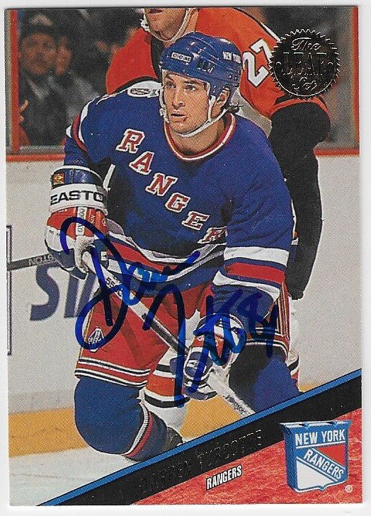 Darren Turcotte Signed 1993 - 94 Leaf Hockey Card - New York Rangers - PastPros