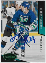 Darren Turcotte Signed 1993-94 Parkhurst Emerald Ice Hockey Card - Hartford Whalers