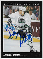 Darren Turcotte Signed 1993-94 Pinnacle Hockey Card - Hartford Whalers