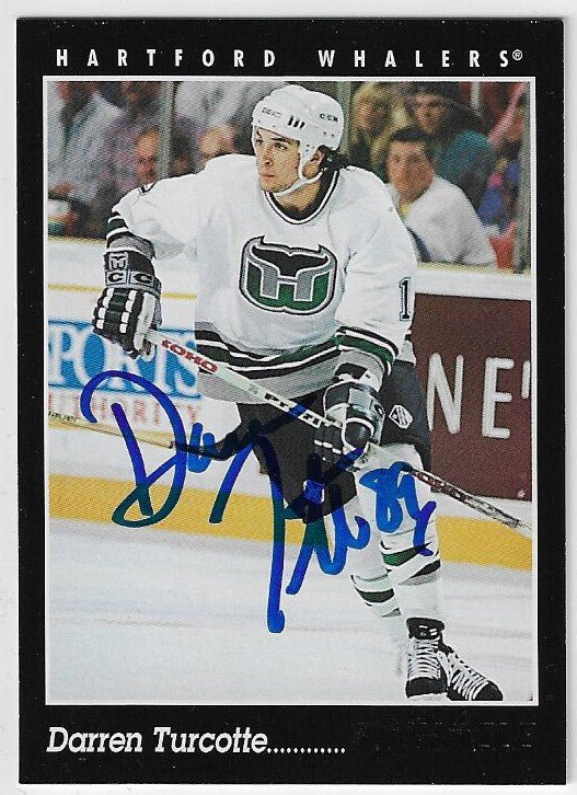 Darren Turcotte Signed 1993-94 Pinnacle Hockey Card - Hartford Whalers