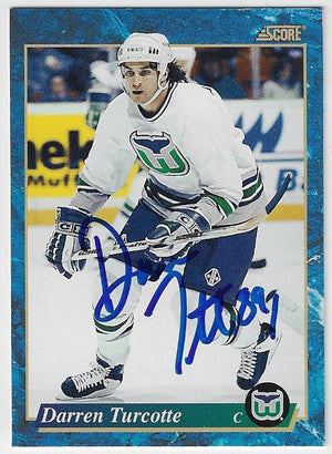 Darren Turcotte Signed 1993-94 Score Hockey Card - Hartford Whalers (American)
