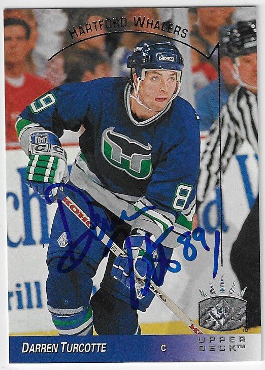 Darren Turcotte Signed 1993-94 SP Hockey Card - Hartford Whalers