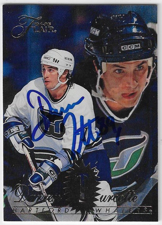 Darren Turcotte Signed 1994-95 Flair Hockey Card - Hartford Whalers