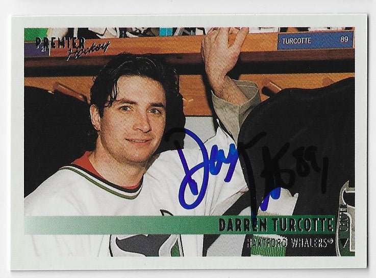 Darren Turcotte Signed 1994-95 O-Pee-Chee Premier Hockey Card - Hartford Whalers