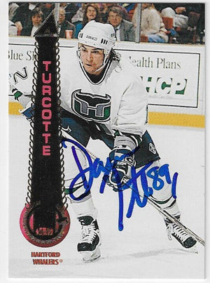Darren Turcotte Signed 1994-95 Pinnacle Hockey Card - Hartford Whalers