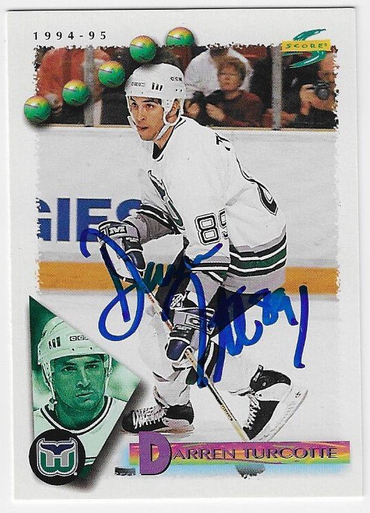Darren Turcotte Signed 1994-95 Score Hockey Card - Hartford Whalers