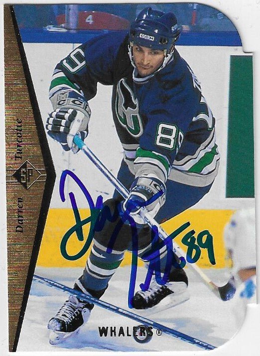 Darren Turcotte Signed 1994-95 SP Die Cut Hockey Card - Hartford Whalers