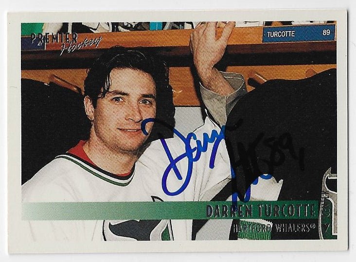 Darren Turcotte Signed 1994-95 Topps Premier Hockey Card - Hartford Whalers