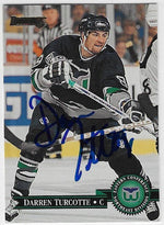 Darren Turcotte Signed 1995-96 Donruss Hockey Card - Hartford Whalers