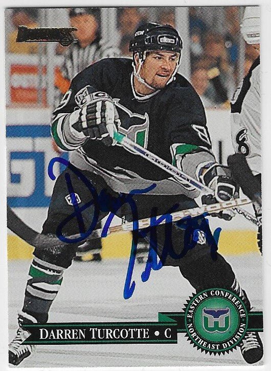 Darren Turcotte Signed 1995-96 Donruss Hockey Card - Hartford Whalers